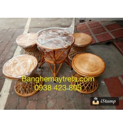 Bàn ghế đôn mây MA14