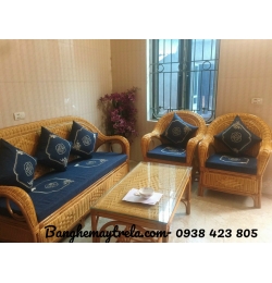 Bàn ghế sofa mây tự nhiên phòng khách MA608