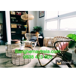 Bàn ghế mây tự nhiên MA10
