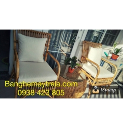 Bàn ghế mây tự nhiên MA13