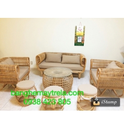 Bàn ghế mây tự nhiên MA74