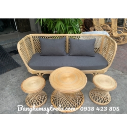Bàn ghế mây phòng khách nhỏ gọn MA476