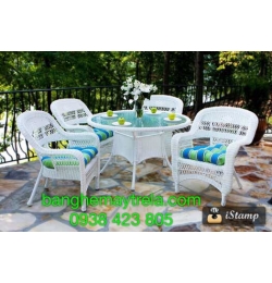 Bàn ghế mây tự nhiên MA60