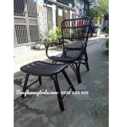 Ghế mây thư giãn đọc sách kèm đôn gác chân MA575