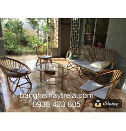 Bàn ghế mây tự nhiên MA88