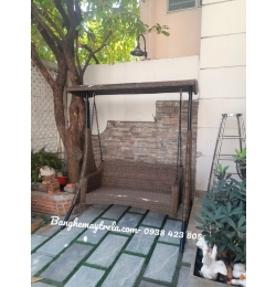 Xích đu đôi mây nhựa treo ngoài trời NH252