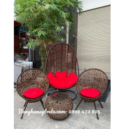 Combo xích đu kèm bàn ghế mây nhựa NH175
